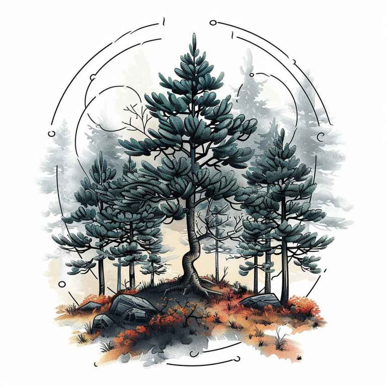 nature-and-geometry tattoo design ideas bokeh pop culture for thigh