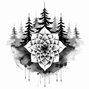nature-and-geometry tattoo design ideas enhanced shading prismatic for shoulder