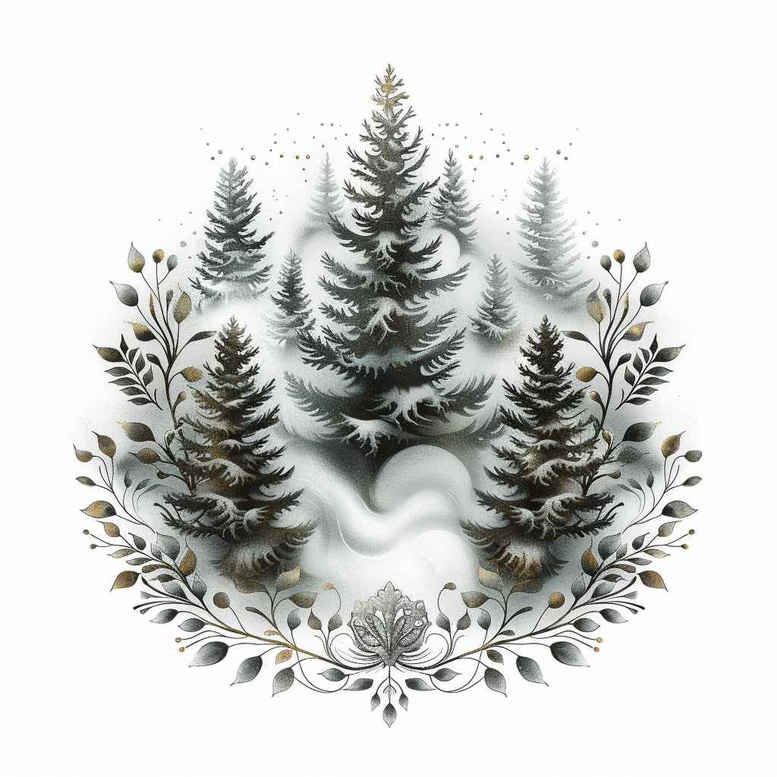 nature-and-geometry tattoo design ideas vintage influence solid shadow for abdomen