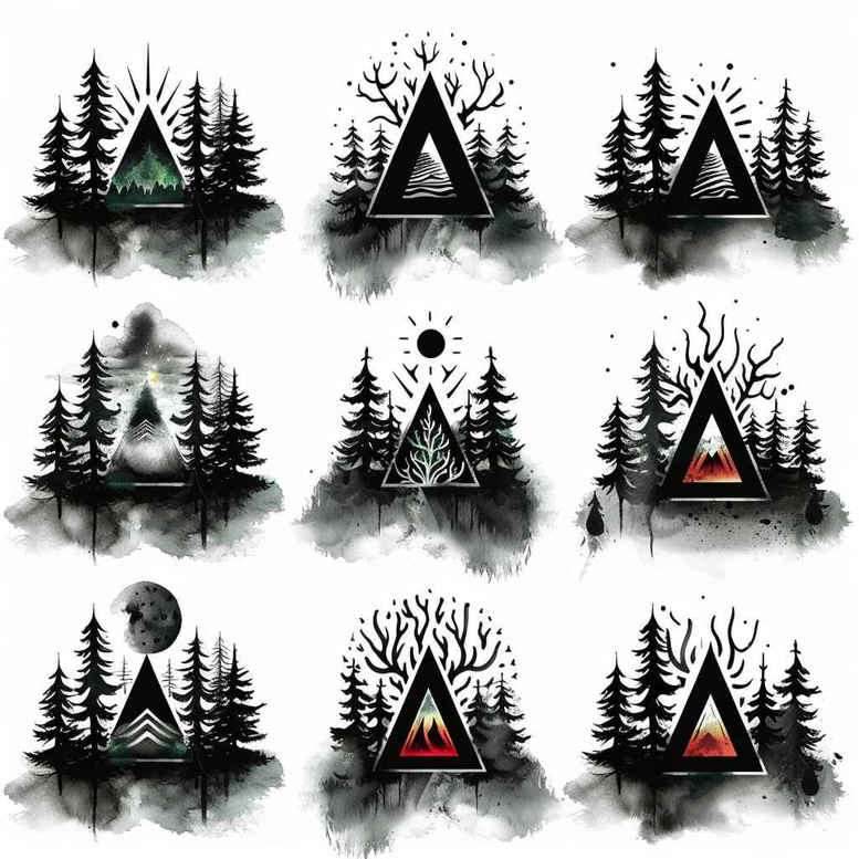 nature-and-geometry tattoo design ideas realistic movement structured form embodying endurance