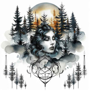 nature-and-geometry tattoo design ideas Surrealism surreal lighting tessellation embodying endurance