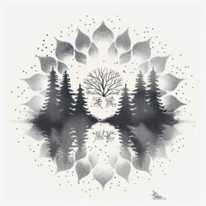 nature-and-geometry tattoo design ideas clean fill triangle for abdomen