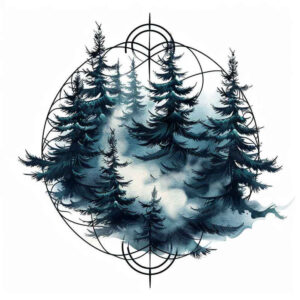 wavy-patterns – tattoo design ideas free ai generated – circle-segments – for-upper-chest – Gallery: nature-and-geometry-inkby-ai