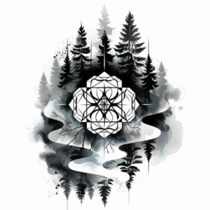 wavy-patterns – tattoo design ideas free ai generated – infinite-pattern – for-stomach – Gallery: nature-and-geometry-inkby-ai