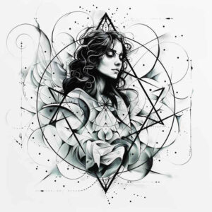 wavy-patterns – tattoo design ideas free ai generated – sacred-geometry – for-lower-leg – Gallery: nature-and-geometry-inkby-ai
