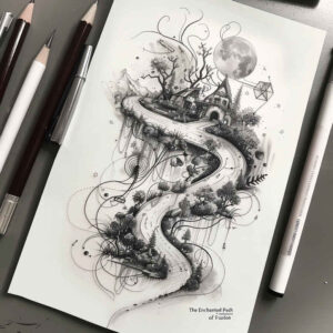 animal-tattoo – tattoo design ideas free ai generated – surrealism-whimsical – for-thigh – Gallery: nature-inkby-ai