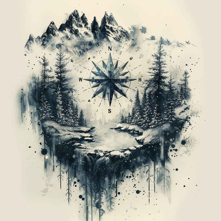 artistic-nature-tattoo-for-men – tattoo design ideas free ai generated – neotraditional-decorative-flourishes – for-shin – Gallery: nature-inkby-ai