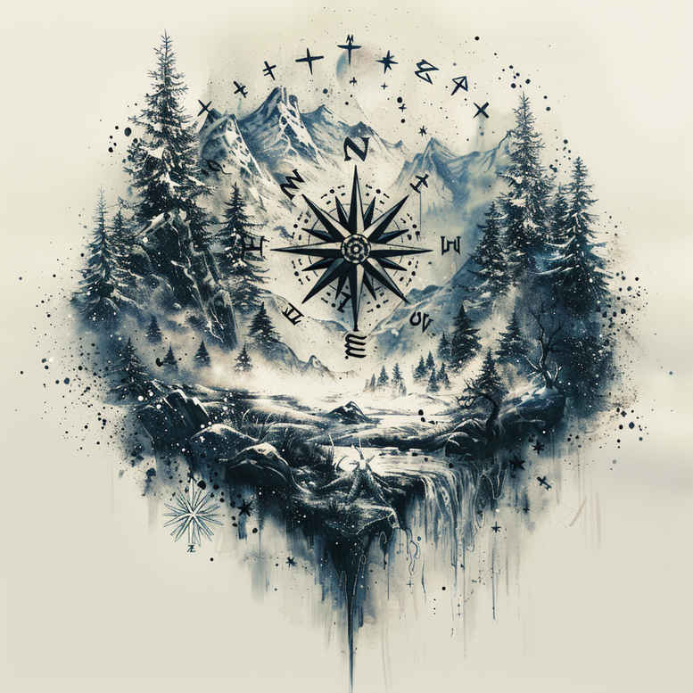 artistic-nature-tattoo-for-men – tattoo design ideas free ai generated – realism-fine-lines – for-heel – Gallery: nature-inkby-ai