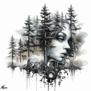 branch-tattoo – tattoo design ideas free ai generated – surrealism-bizarre – for-lower-arm – Gallery: nature-inkby-ai