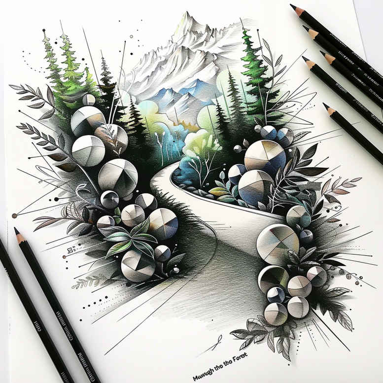 coniferous-tree-tattoo – tattoo design ideas free ai generated – neotraditional-classic-motifs – for-biceps – Gallery: nature-inkby-ai