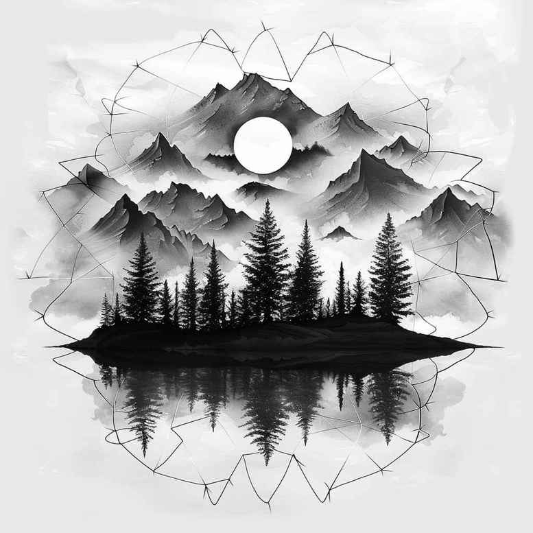 deciduous-tree-tattoo – tattoo design ideas free ai generated – realism-skin-texture – for-spine – Gallery: nature-inkby-ai