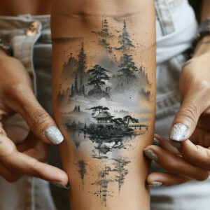 delicate-nature-tattoo – tattoo design ideas free ai generated – realism-ultra-detailed – for-lower-leg – Gallery: nature-inkby-ai