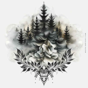 delicate-nature-tattoo – tattoo design ideas free ai generated – surrealism-melting-forms – for-chest – Gallery: nature-inkby-ai