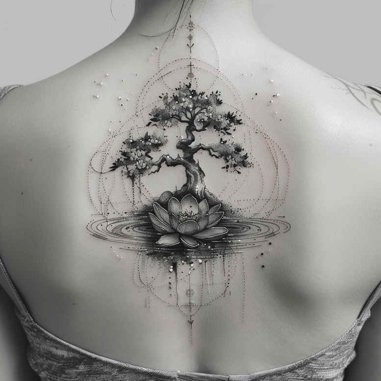 earth-tattoo – tattoo design ideas free ai generated – neotraditional-artistic-contrast – for-upper-thigh – Gallery: nature-inkby-ai
