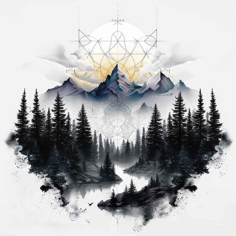 earth-tattoo – tattoo design ideas free ai generated – neotraditional-bold-highlights – for-hip – Gallery: nature-inkby-ai