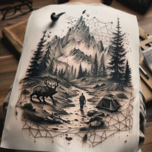 earth-tattoo – tattoo design ideas free ai generated – neotraditional-refined-color-palette – for-outer-arm – Gallery: nature-inkby-ai
