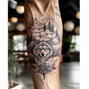earth-tattoo – tattoo design ideas free ai generated – realism-depth-shading – for-shin – Gallery: nature-inkby-ai