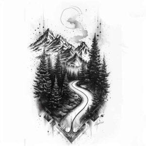fauna-tattoo – tattoo design ideas free ai generated – neotraditional-artistic-contrast – for-back – Gallery: nature-inkby-ai