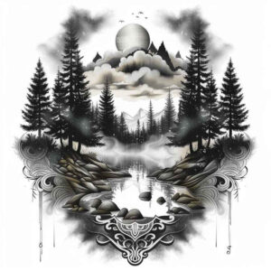 fauna-tattoo – tattoo design ideas free ai generated – realism-sharp-focus – for-spine – Gallery: nature-inkby-ai
