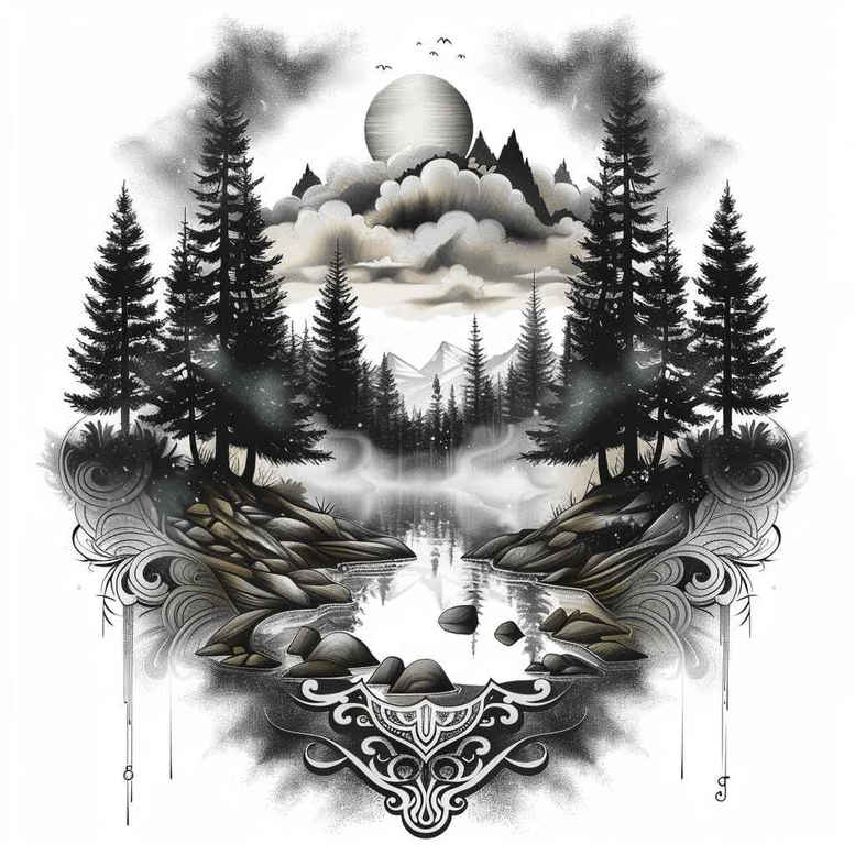fauna-tattoo – tattoo design ideas free ai generated – realism-sharp-focus – for-spine – Gallery: nature-inkby-ai