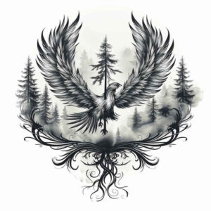 fauna-tattoo – tattoo design ideas free ai generated – surrealism-ghostly-shapes – for-full-back – Gallery: nature-inkby-ai