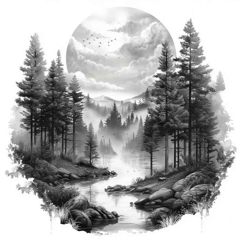 field-tattoo – tattoo design ideas free ai generated – neotraditional-subtle-tone – for-fingers – Gallery: nature-inkby-ai