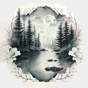 field-tattoo – tattoo design ideas free ai generated – surrealism-psychological-depth – for-inner-arm – Gallery: nature-inkby-ai