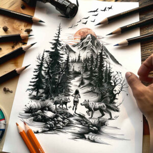 fire-tattoo – tattoo design ideas free ai generated – neotraditional-artistic-flair – for-lower-arm – Gallery: nature-inkby-ai