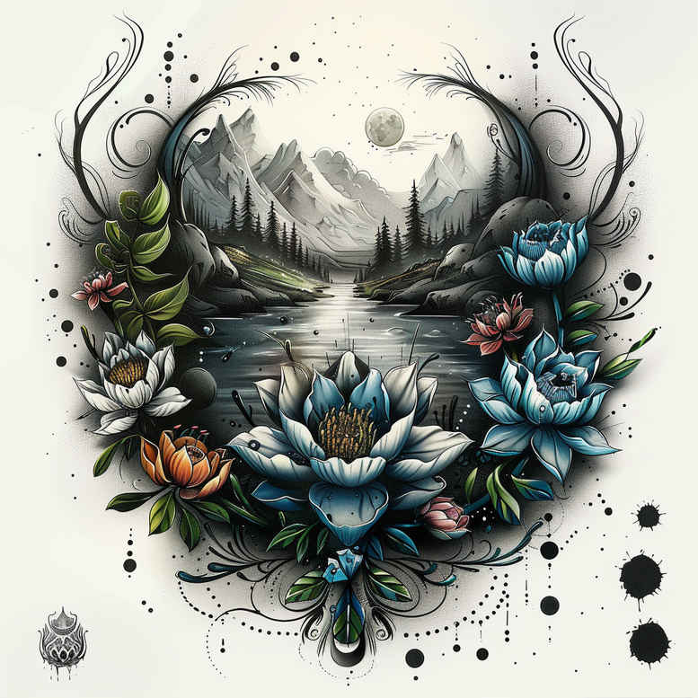 fire-tattoo – tattoo design ideas free ai generated – neotraditional-classic-motifs – for-scapula – Gallery: nature-inkby-ai