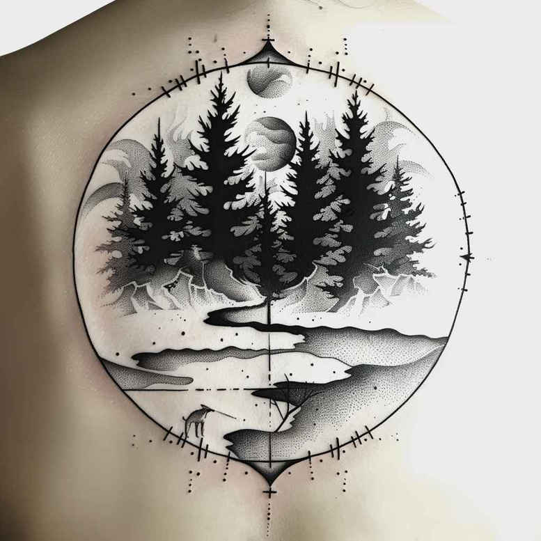 flora-tattoo – tattoo design ideas free ai generated – neotraditional-dynamic-color – for-nape – Gallery: nature-inkby-ai