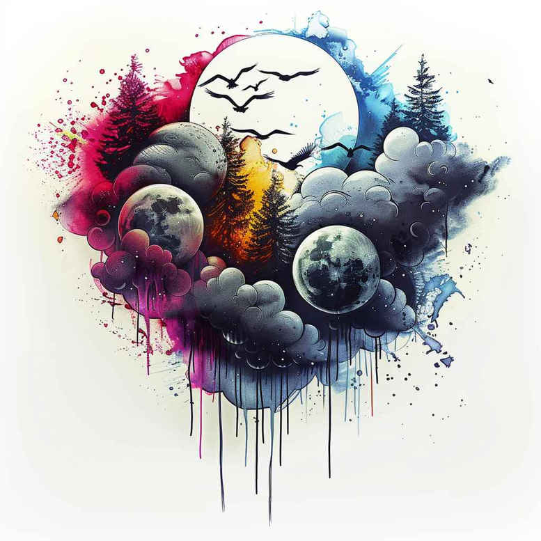 flying-insect-tattoo – tattoo design ideas free ai generated – surrealism-fluid-forms – for-shin – Gallery: nature-inkby-ai