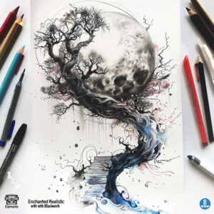 for-women – tattoo design ideas free ai generated – neotraditional-layered-fill – for-shoulder-blade – Gallery: nature-inkby-ai