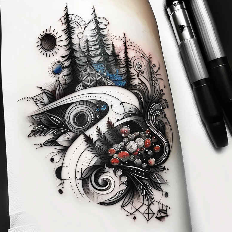 for-women – tattoo design ideas free ai generated – realism-natural-color-palette – for-side-torso – Gallery: nature-inkby-ai