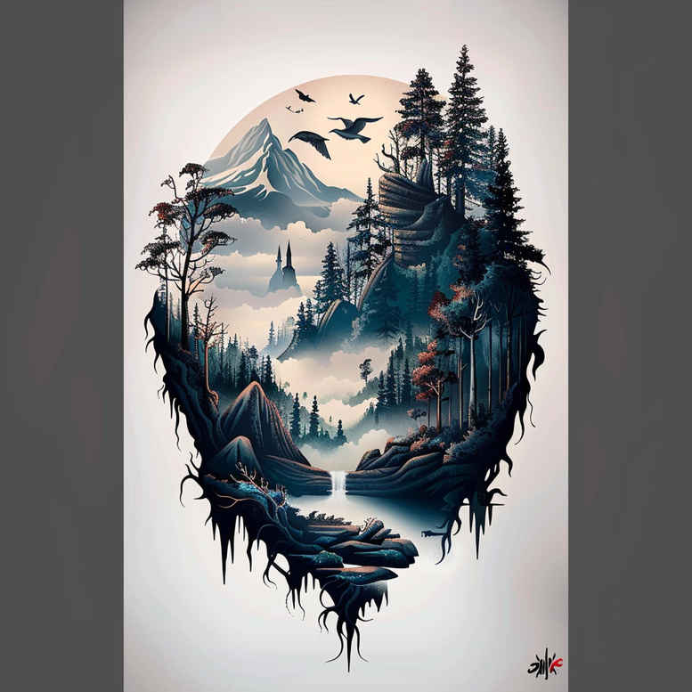 for-women – tattoo design ideas free ai generated – surrealism-fantastical – for-biceps – Gallery: nature-inkby-ai
