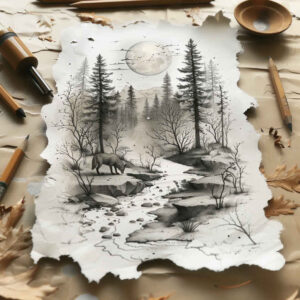 forest-path-tattoo – tattoo design ideas free ai generated – surrealism-otherworldly – for-neck – Gallery: nature-inkby-ai
