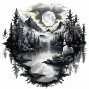 forest-path-tattoo – tattoo design ideas free ai generated – surrealism-unreal – for-back – Gallery: nature-inkby-ai