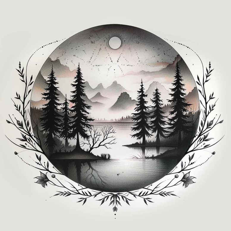insect-tattoo – tattoo design ideas free ai generated – surrealism-psychological-depth – for-lower-chest – Gallery: nature-inkby-ai