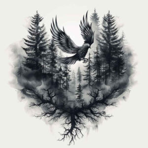 lake-tattoo – tattoo design ideas free ai generated – realism-soft-transitions – for-scapula – Gallery: nature-inkby-ai