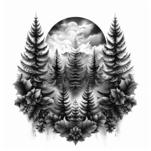 leaf-tattoo – tattoo design ideas free ai generated – surrealism-beyond-reality – for-shoulder-blade – Gallery: nature-inkby-ai