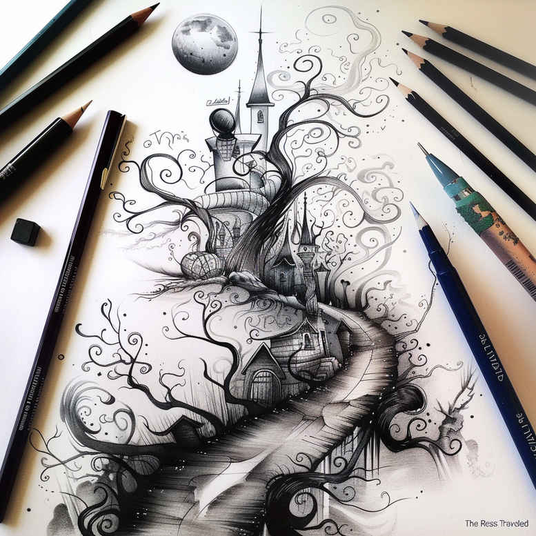 meadow-tattoo – tattoo design ideas free ai generated – neotraditional-strong-contrast – for-spine – Gallery: nature-inkby-ai