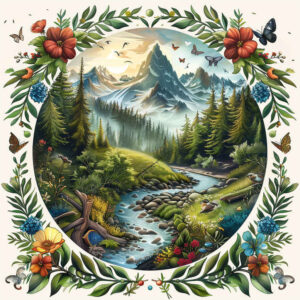 meadow-tattoo – tattoo design ideas free ai generated – realism-volume-effect – for-stomach – Gallery: nature-inkby-ai