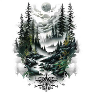 mist-tattoo – tattoo design ideas free ai generated – neotraditional-bold-texture – for-wrist-side – Gallery: nature-inkby-ai