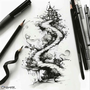 mountain-scenery-tattoo – tattoo design ideas free ai generated – realism-high-definition – for-outer-arm – Gallery: nature-inkby-ai