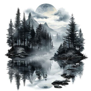 mountain-tattoo – tattoo design ideas free ai generated – realism-full-detail – for-toe – Gallery: nature-inkby-ai
