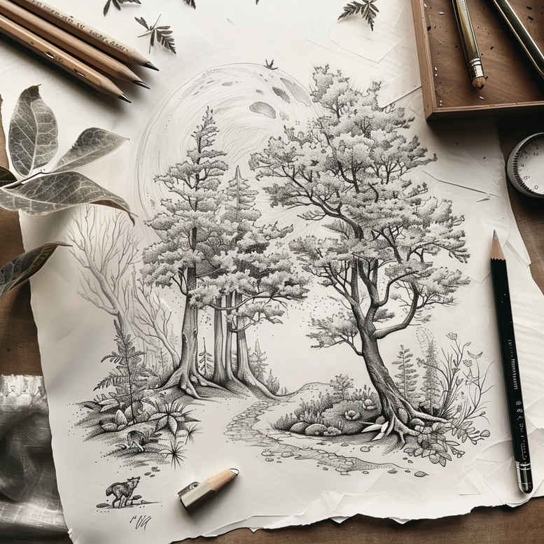 mountain-tattoo – tattoo design ideas free ai generated – realism-photographic-quality – for-lower-arm – Gallery: nature-inkby-ai