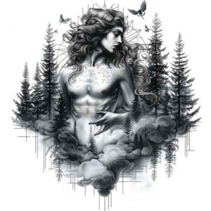 mountain-tattoo – tattoo design ideas free ai generated – surrealism-phantasmagoric – for-wrist-side – Gallery: nature-inkby-ai