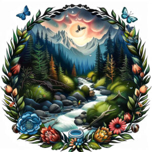 mystical-nature-tattoo – tattoo design ideas free ai generated – realism-dynamic-shadows – for-lower-leg – Gallery: nature-inkby-ai