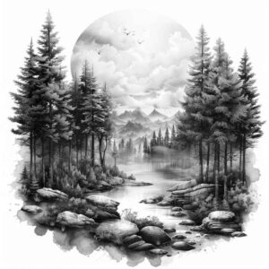 mystical-nature-tattoo – tattoo design ideas free ai generated – realism-ink-layering – for-upper-shoulder – Gallery: nature-inkby-ai