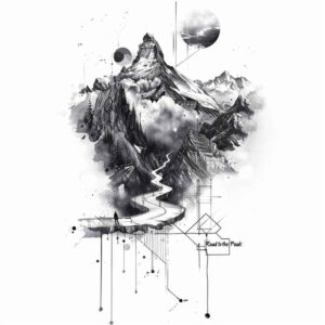 natural-landscape-tattoo – tattoo design ideas free ai generated – neotraditional-crisp-lines – for-lower-back – Gallery: nature-inkby-ai