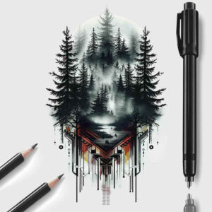 natural-landscape-tattoo – tattoo design ideas free ai generated – realism-dimensional-ink – for-neck – Gallery: nature-inkby-ai